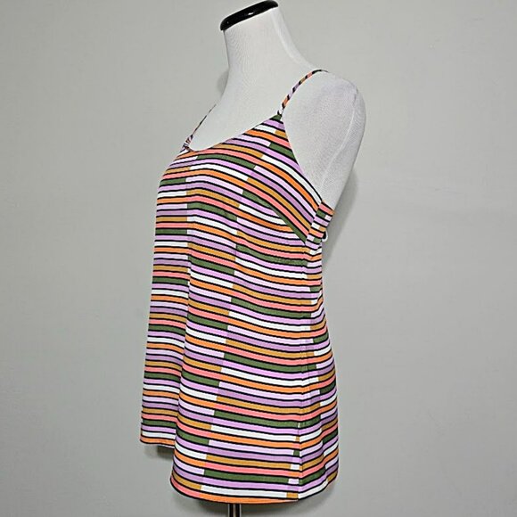 Nwt J Crew Factory Multicolored Stripe Spaghetti Strap Tank Top 4 Womens New $49 - Picture 3 of 8